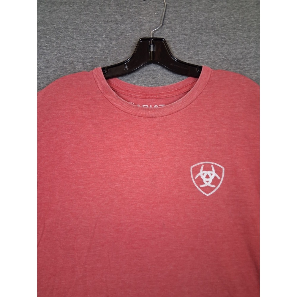 Ariat Mens Shirt 2XL Red Logo Crew Pullover Western Ranch Rodeo Casual Cowboy